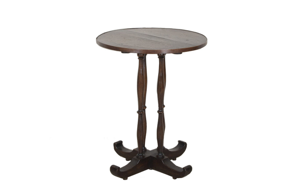 Unusual early 20th Century French oak round gueridon table.