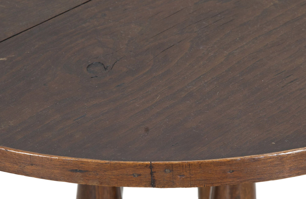 Unusual early 20th Century French oak round gueridon table.