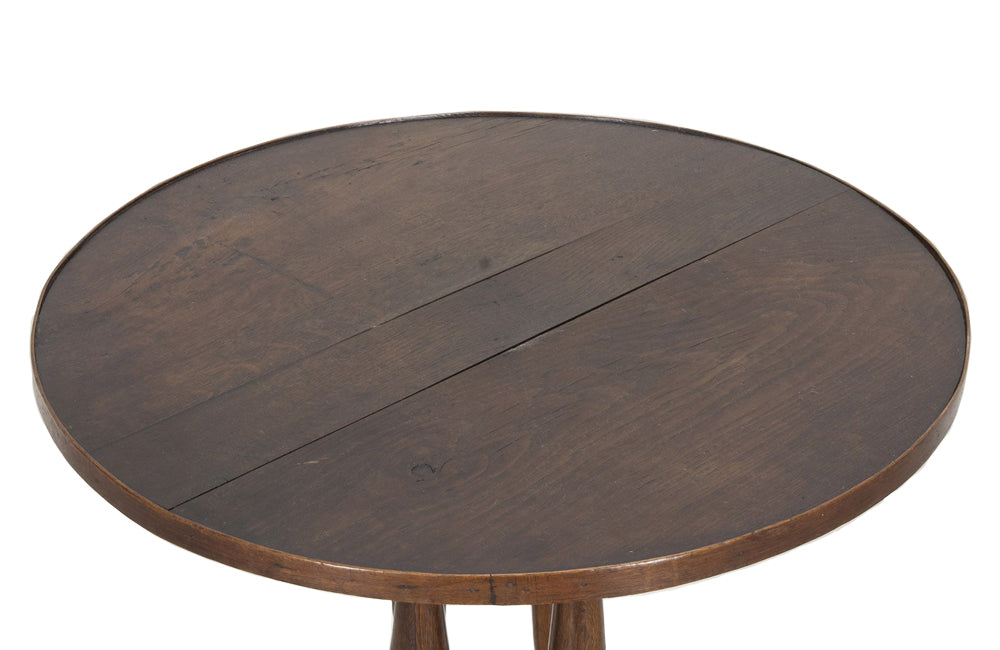 Unusual early 20th Century French oak round gueridon table.