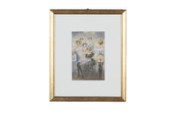 Original unsigned watercolour on paper depicting a cheeky theatrical Belle Époque cabaret salon scene, likely Parisian, circa 1895–1915.