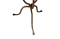 Rare 1920s French enamel top gueridon or tripod table with wrought iron base