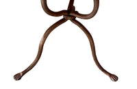 Rare 1920s French enamel top gueridon or tripod table with wrought iron base