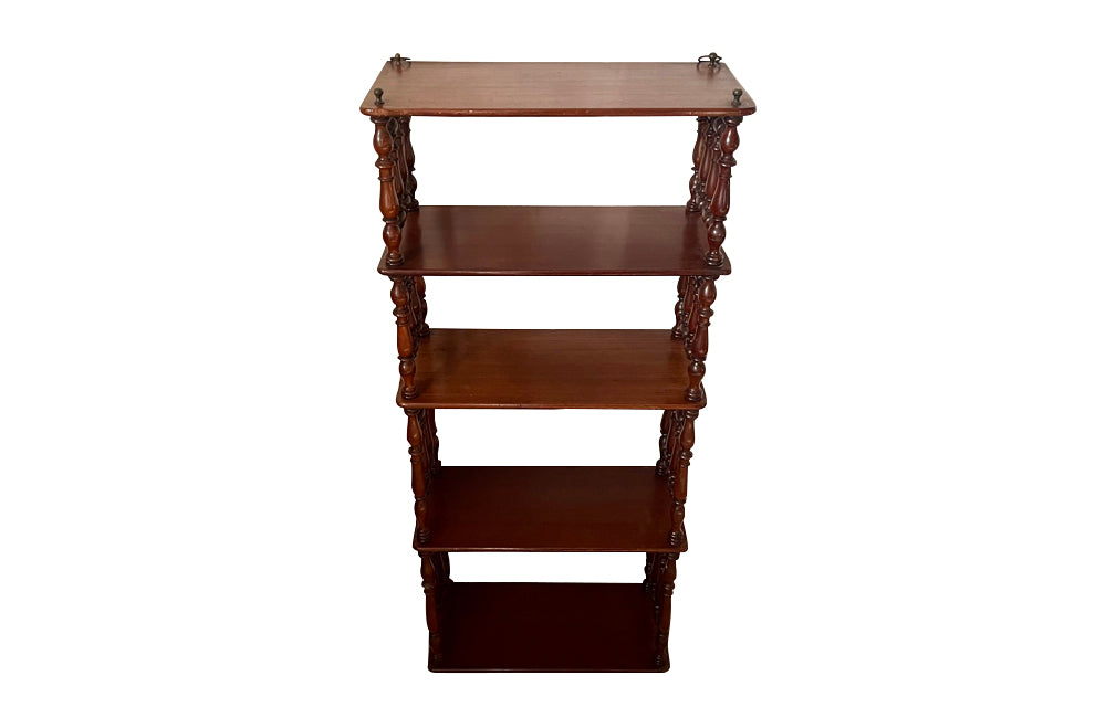 French mahogany etagere shelves with five tiers.