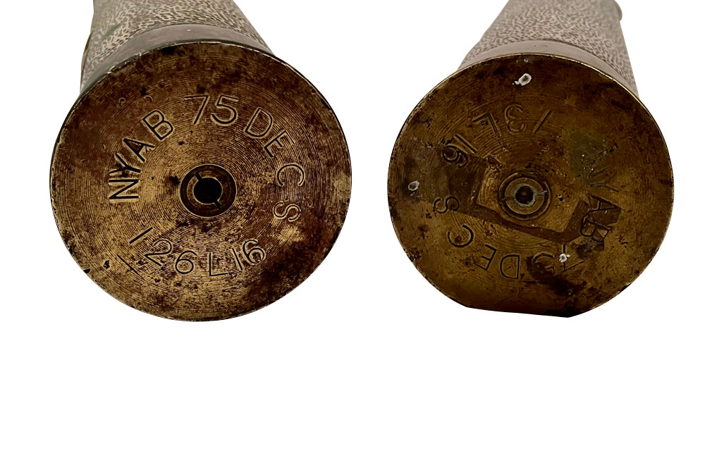 Pair of Early 20th Century French Decorative Trench Art Vases