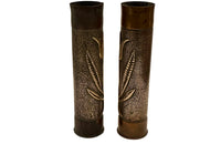 Pair of Early 20th Century French Decorative Trench Art Vases