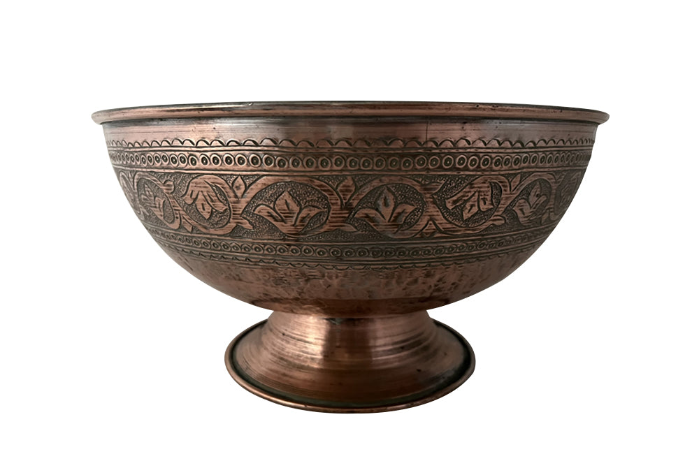 Early 20th Century French hammered copper champagne cooler.