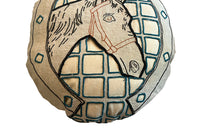 Decorative cushion with an embroidery of a horse's head and horseshoe France, c.1930