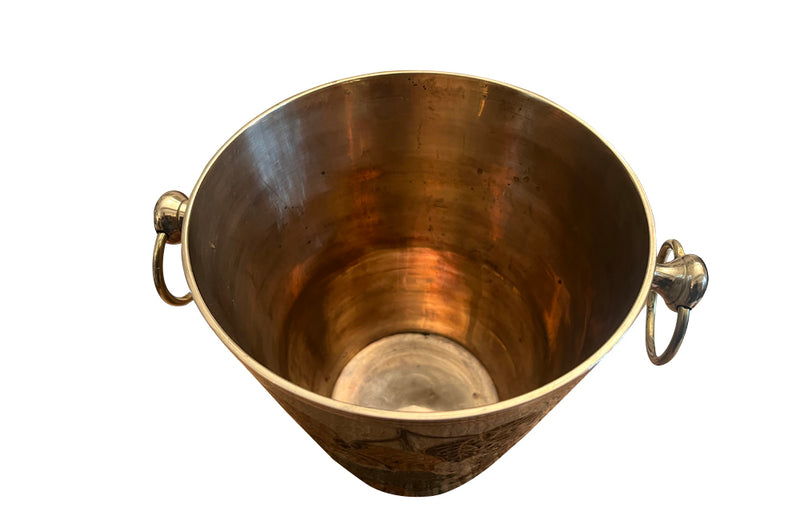 ENAMEL & BRASS CHAMPAGNE BUCKET