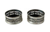 Pair of elegant 20th Century English silver plate wine coasters in the neoclassical style