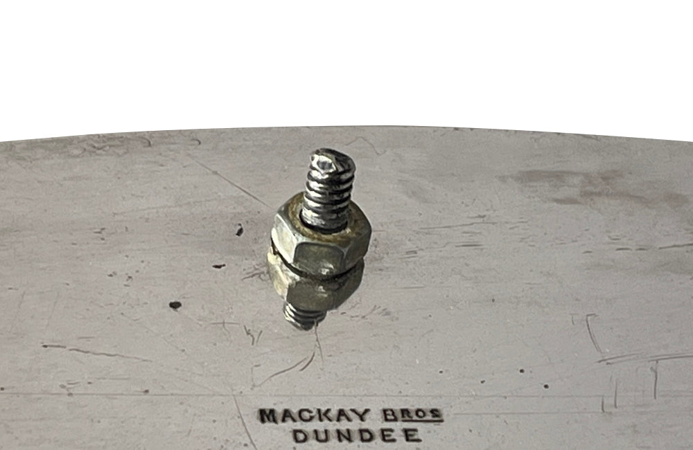 Elegant, silver plate tray with raised gallery and ebony handles engraved with floral and foliate decoration and empty central cartouche bearing the makers mark of Mackay Bros, Dundee.