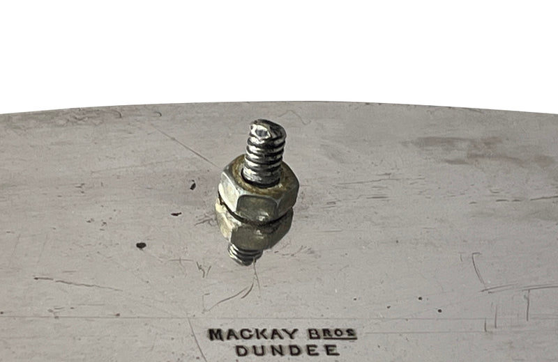 Elegant, silver plate tray with raised gallery and ebony handles engraved with floral and foliate decoration and empty central cartouche bearing the makers mark of Mackay Bros, Dundee.