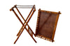 Very stylish faux bamboo and cane side table folding x frame base by E.Murio