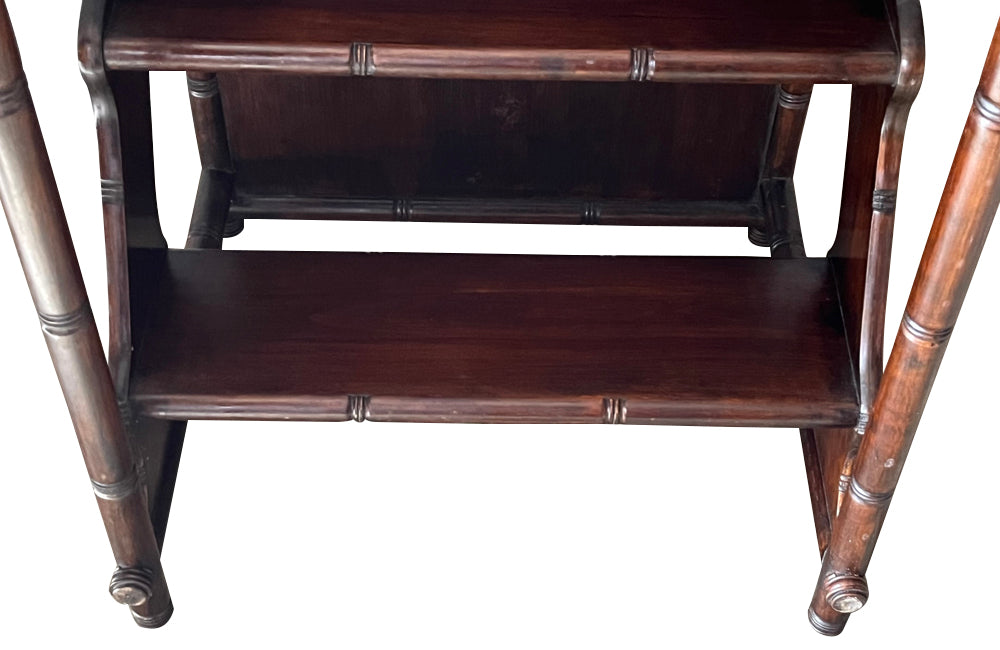 Mid century table faux bamboo low table that transforms into library steps when turned over. Italian. Mid Century furniture