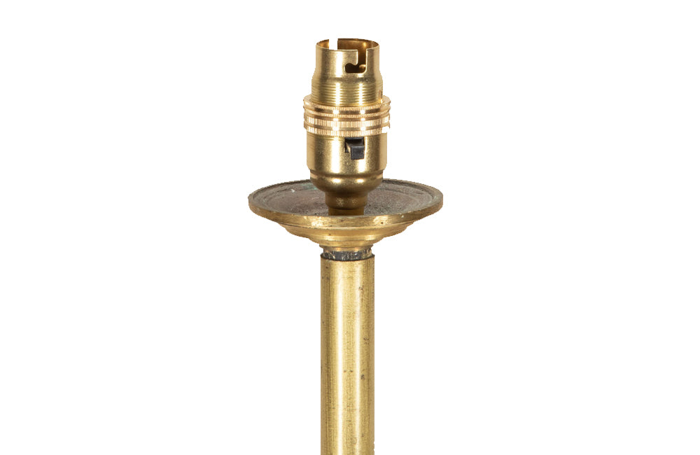 Stylish and practical Mid-Century French brass floor lamp with integrated side table and tripod base