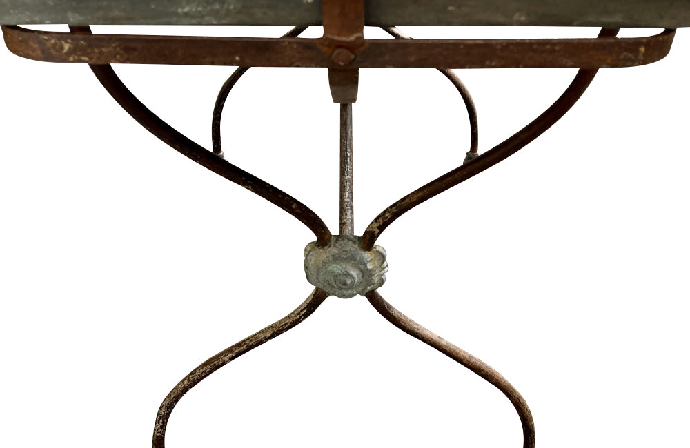 Early 20th Century French Florist's Zinc Tray Table