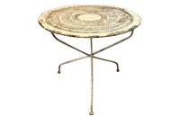 Late 19th Century French folding iron gueridon table with decorative pierced top