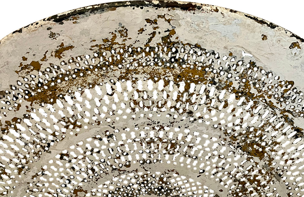 Late 19th Century French folding iron gueridon table with decorative pierced top