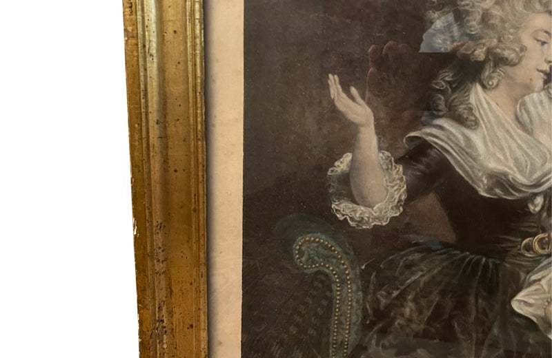 18th Century engraving after Sir Joshua Reynolds Behind glass in gilt frame of Her Grace the Duchess of Devonshire Lady Georgiana Cavendish.