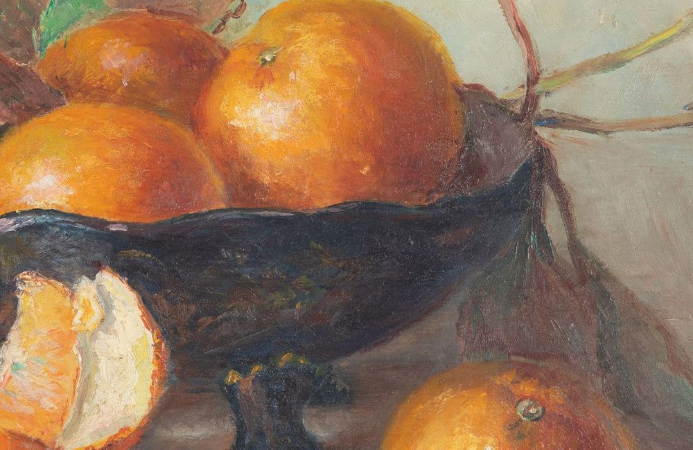 19th century still life painting of oranges