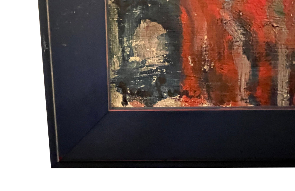 Mid-Century French oil on board of a seated female nude study by Jean Perret