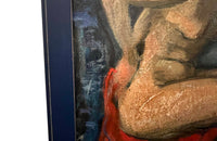 Mid-Century French oil on board of a seated female nude study by Jean Perret