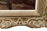 FRENCH FRAMED STILL LIFE PAINTING 'STRAWED CHAIR WITH APPLES'