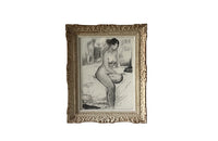 20TH CENTURY FRENCH SEATED NUDE STUDY BY HENRI ANDRE MARTIN