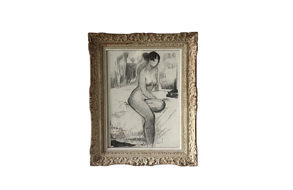 20TH CENTURY FRENCH SEATED NUDE STUDY BY HENRI ANDRE MARTIN