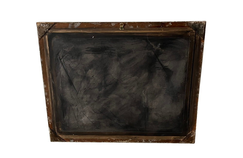 Mid century nude French pastel of a reclining female nude in carved frame. 