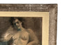 Mid century nude French pastel of a reclining female nude in carved frame. 