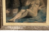 Mid century nude French pastel of a reclining female nude in carved frame. 
