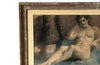 Mid century nude French pastel of a reclining female nude in carved frame. 