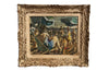 Mid 20th century painting of a beach scene by the atrist Marius Woulfart - Antique Oil Paintings