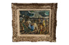 Mid 20th century painting of a beach scene by the atrist Marius Woulfart - Antique Oil Paintings