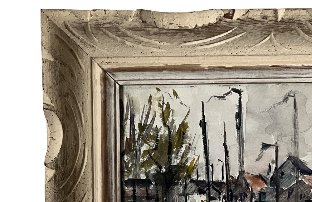 Mid-Century French Framed Painting by Pierre Pruvost