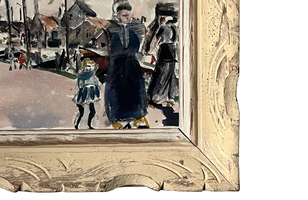 Mid-Century French Framed Painting by Pierre Pruvost
