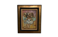 Mid-Century French framed oil on board painting of a ballet dancer by Grisot