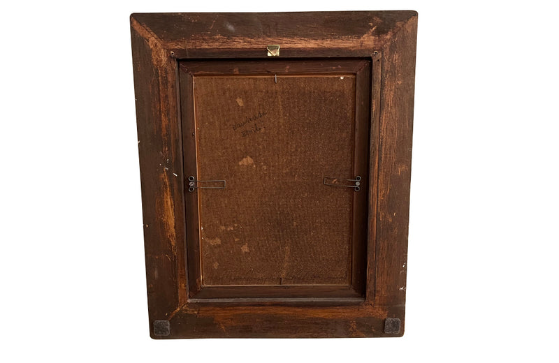 Mid-Century French framed oil on board painting of a ballet dancer by Grisot