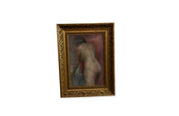 Framed 20th Century French oil on card painting beautiful portrait of a standing nude female figure signed by the artist, Henri Andre Martin