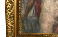 Framed 20th Century French oil on card painting beautiful portrait of a standing nude female figure signed by the artist, Henri Andre Martin
