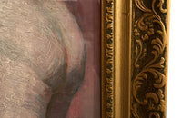 Framed 20th Century French oil on card painting beautiful portrait of a standing nude female figure signed by the artist, Henri Andre Martin