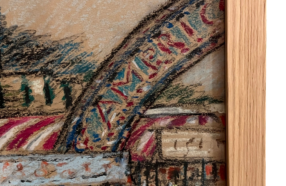 20th Century French framed pastel on paper of a Circus in Antibes, French Riviera by Pierre Pruvost