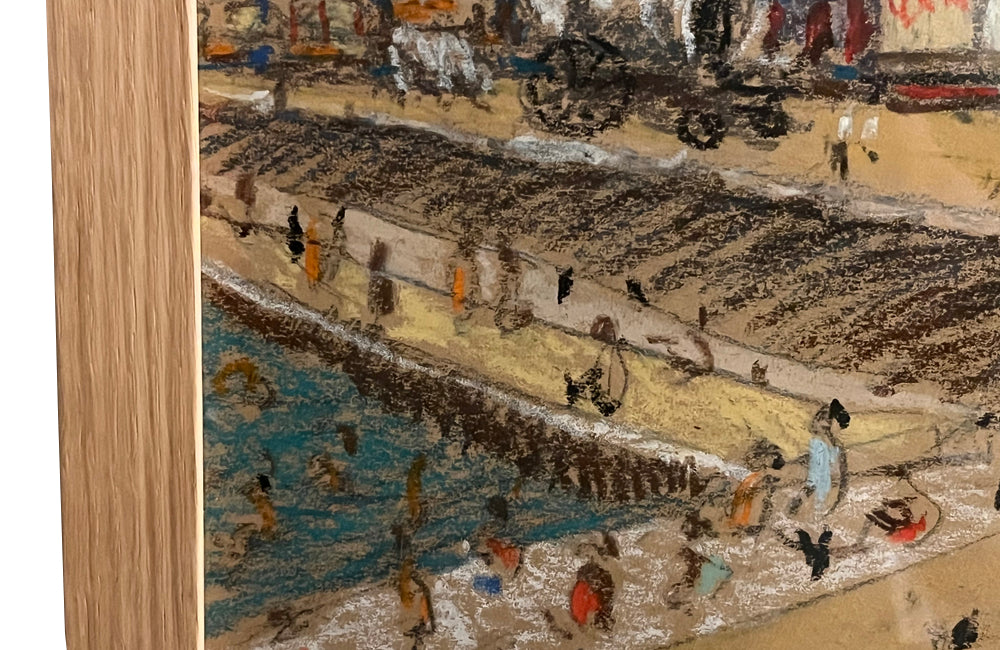 20th Century French framed pastel on paper of a Circus in Antibes, French Riviera by Pierre Pruvost