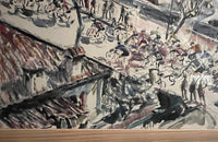 Mid-Century French Watercolour Painting 'Cycle Race in Antibes' By Pierre Provust