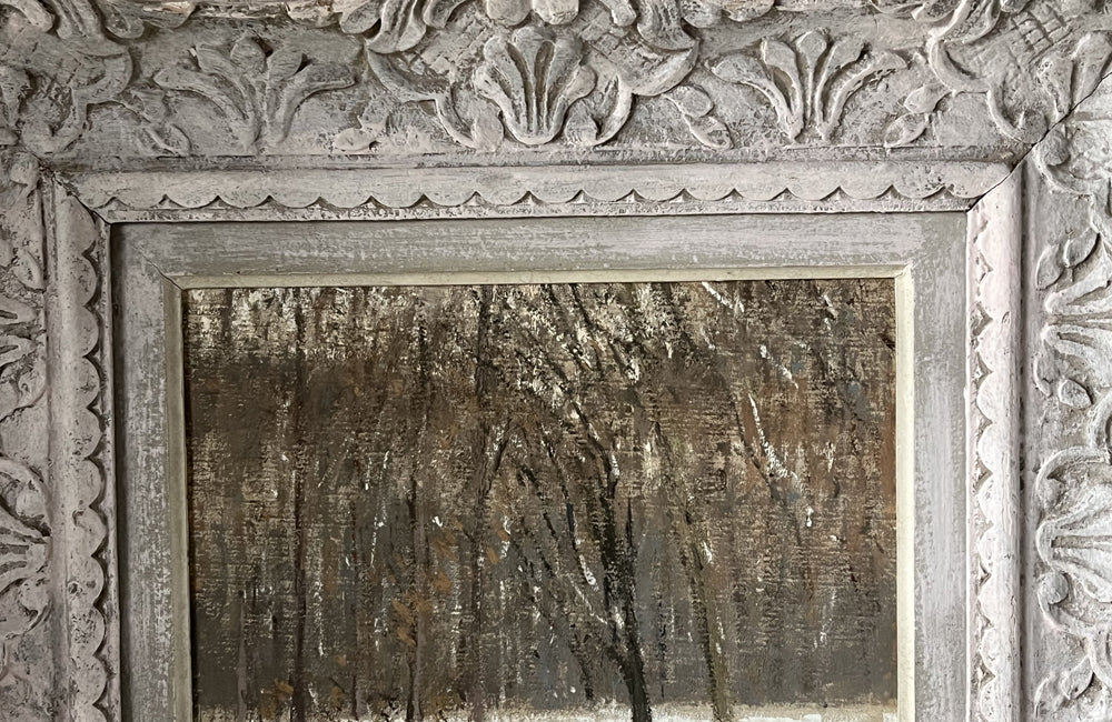 Mid-Century French Oil on Wood Painting 'Forest After Snowfall' by Henri Andre Martin