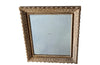 French carved painted antique framed mirror