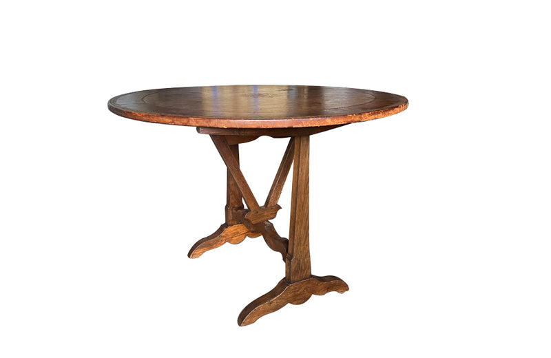 FRENCH LEATHER TOP VIGNERON TABLE