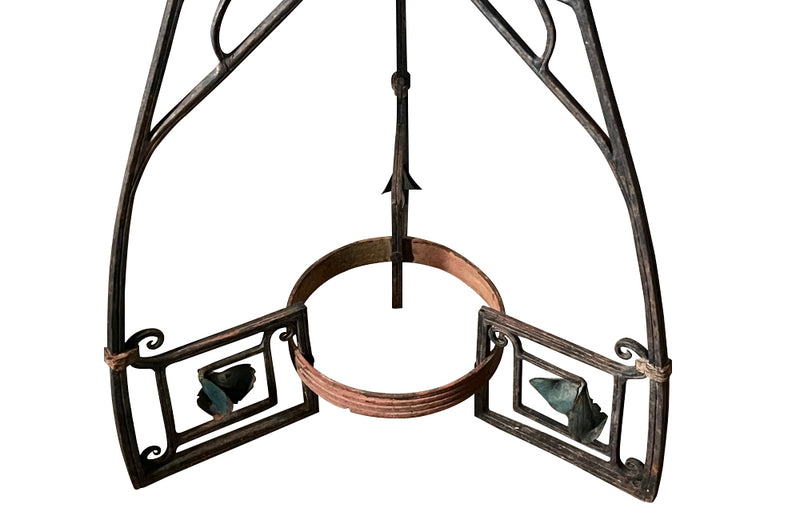 Tall French iron Art Deco plant stand