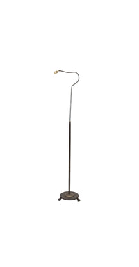 20th Century French neoclassical revival telescopic iron and brass floor lamp with adjustable bulb holder.