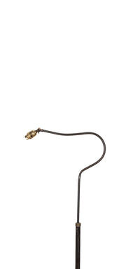20th Century French neoclassical revival telescopic iron and brass floor lamp with adjustable bulb holder.